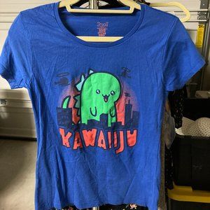 "Kawaii Monster" Graphic Tee by BustedTees - Royal Blue, Size Small